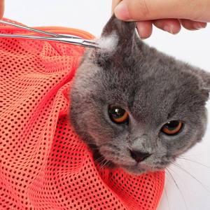 DUDU Pet Cat Grooming Bath Bag Mesh Cat Washing Bag Biting Restraint For Pet Bathing Nail Trimming Injecting