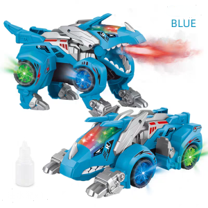 2024-NEW TRANSFOMING-dinosaur T0YS Two in one spray deformation dinosaur car light music unive