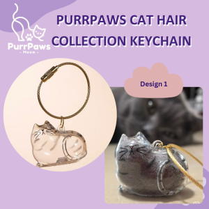 PurrPaws Cat Hair Collection KeyChain / Purrpaws Rantai Kunci Koleksi Bulu Kucing / 透明猫毛收纳盒吊饰