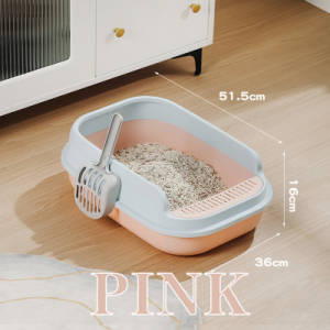 Pet Cat Litter Box With Scoop Semi-closed Cat Litter Basin Anti-splashing Cat Toilet Cat Litter Box
