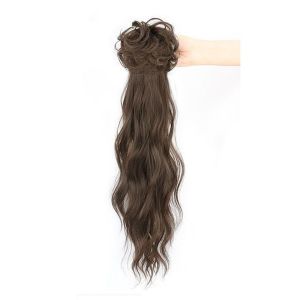 JON09 Ball Head Wig New Chinese Style Wig Ancient Style Low Ponytail Long Curly Ponytail Elegant Natural Claw Clip Ponytail Wig for Women