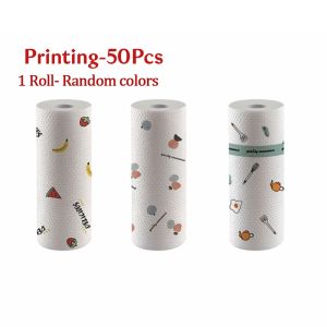 OUREAL 1Roll/30/50/100Sheets Sử dụng được cả khi khô và ướt. Giẻ Lau Vải không dệt Dày hơn Khăn lau bát đĩa Bền bỉ Có thể tái sử dụng. Khăn lau bếp Sử dụng trong nhà bếp gia đình