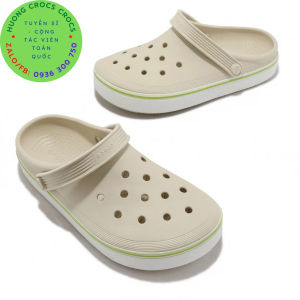 DÉP SỤC NHỰA ĐI MƯA CROCS BAND CLEAN CHO CẢ NAM VÀ NỮ MÀU KEM