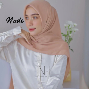 Hijab Bella Square PolyCotton Jahit Neci Premium Jilbab Polos Kerudung Bela Krudung 110 x 110