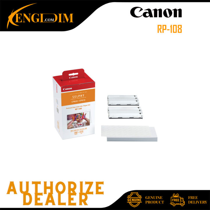 Canon RP-108 RP108 High-Capacity Color Ink/Paper Set 4X6 Inch