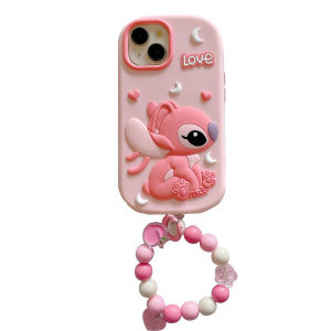 【Hot】Liquid Silicone Phone Case Innovative Couple Stitch Shape with Bracelet or Lanyard For iPhone 12 13 14 15 16 Series