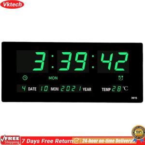 Digital Alarm Clock LED Desk Alarm Clock Large Number Display Bedside Alarm Clock Temperature/Date Display for Students