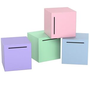 GOODOO Stainless Steel Money Box Desktop Ornament Multicolor Coin Money Saving Box Portable Square Storage Box Security Design