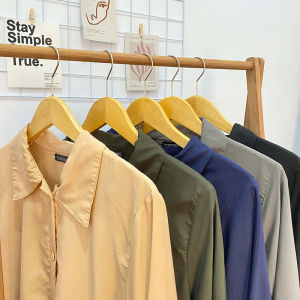 KEMEJA WANITA ATASAN WANITA POLOS WARNA LENGAN PANJANG BERBAGAI UKURAN BISA COD - Harmest | Grey