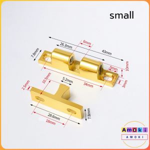 Amoki Cabinet Door Catch Dual Ball Tension Latch Closet Ball Roller Catch Latch 43mm 50mm