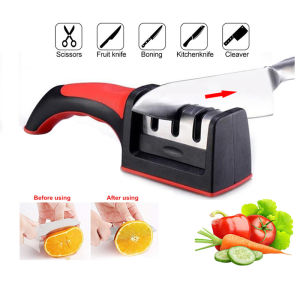 Knife Sharpener 3 Stages Knife Kitchen Tools Stainless Steel High Quality Safe Sturdy Locking Pads Grinder Stone | Gaben Home