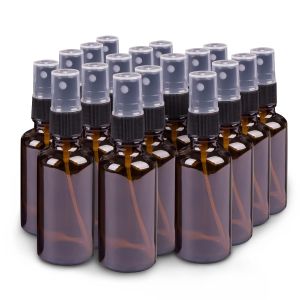 Small Amber Glass Spray Bottles For Essential Oils 2oz Empty Fine MistSpray Bottles Set of 18