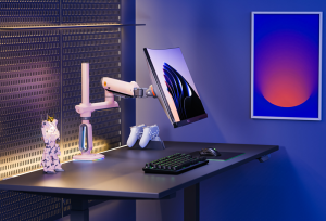 North Bayou NB RGB Lights Gaming Monitor Arm 32" - 60" Bracket | VESA Compatible | TUV certified