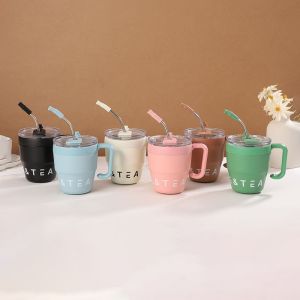 Insulated Cup Keep Warm Handle Straw Cup Straw Functionality Detachable Young Consumer Adults