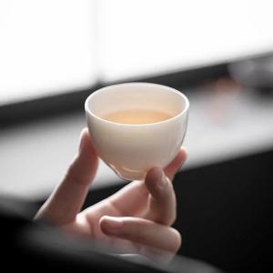 4pcs Tea Cups Pu Er Tea Tools Kungfu Tea Cup Gift Drink Tea Tool Ceramic White Jade Porcelain2026