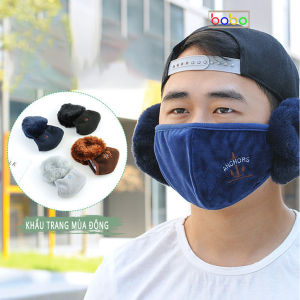 Khẩu Trang mặt nạ ấm bịt tai mùa đông dành cho người lớn có che tai vải chống bụi có thể giặt được babo (TC15).