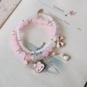Hàng sẵn có Sanrio Vòng Đeo Tay Kết Hợp Dễ Thương Kuromi Vòng tay pha lê Cô Gái Ngọt Ngào Mặc Quà Tặng