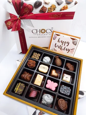 🔥🔥BEST SELLER- 16 PCS ASSORTED ARTISAN COUVERTURE CHOCOLATE BOX (With Ribbon & Wish Card)