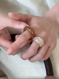 Thick Acrylic Resin Rings Wide Band Bold Dome Acrylic Resin Rings Thick Stackable Fashion Rings For Wome