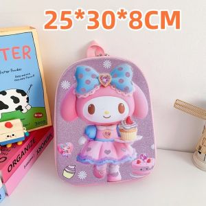New Kuromi Cartoon Backpack Childrens School Bag for Kids Lightweight Hard-shell Backpack