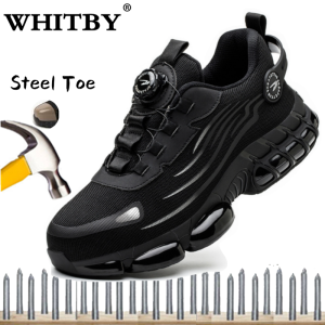 Brand WHITBY （3 Days Delivery）COD Safety shoes mens steel toe cap welder work shoes anti-piercing site shoes for work deodorant anti-smash mens shoes work safety protective boots men