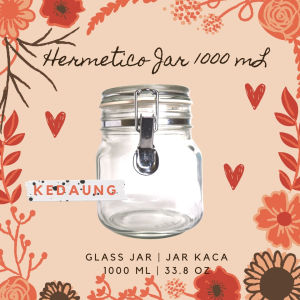 HERMETICO JAR 1000 mL / 1 Liter | Toples Kaca Tutup Kait | Jar Kaca Cantik