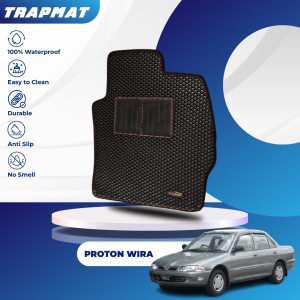 FOR - PROTON WIRA TrapMat Customize Car Floor Mat 100% Waterproof Anti Slip Easy to Clean(Front & Rear)