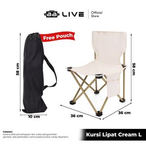 BBLIVE Kursi Meja Lipat Outdoor Portable Kursi Camping Kursi Gunung Bangku