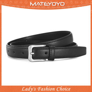 MATEYOYO Fashion Women Belts Retro Belt Elegant Slim Belt Soft Second-layer Cow Leather Belt Adjustable Girls Ladies Long Straps Waistbands Dress Coat Alloy Buckle Leisure Belt