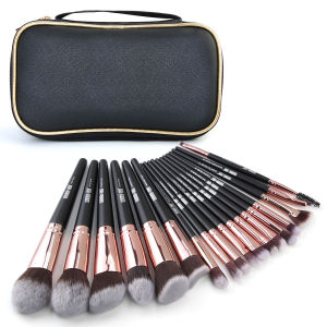 MAANGE 18Pcs Wooden Holder Makeup Brushes+ Bag