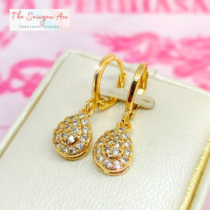 Anting Oval Permata 24K