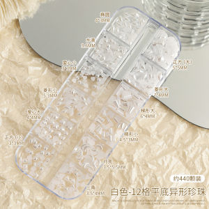 Nail Art Accessories 12-Grid Flat-bottomed Special-shaped Pearls High-gloss Mini Nail Decoration Water Drop Heart Mixed Set