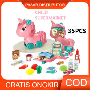 Mainan Anak 38PCS CHILD TRAVEL /35PCS SUPERMARKET 8024-8027 Mainan kasir Makeup Bag Anak Mainan Anak Perempuan - Mainan Anak Laki Laki