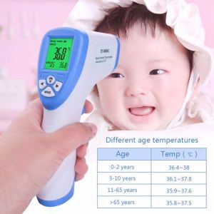 Nhiệt Kế Hồng Ngoại Đo TránĐo TaiĐo Sữa Cao Cấp Có Đèn và Cảnh Báo Tặng Kèm Sẵn 2 Pin [ FULLBOX ]