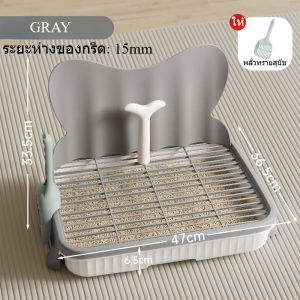 SKISOPGO ห้องน้ําหมา ถาดรองฉี่สัตว์เลี้ยง  ถาดรองฉี่สุนัข  2 ชั้น  มีกำแพงตั้งฉาก  แบบมีเสา รุ่นขอบสูงมีตะแกรงดักทราย