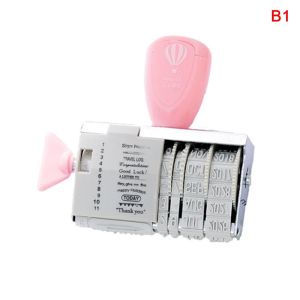 Portable Roller Stamp Words Date Seal Inkpad Diy Scrapbooking Card Making Craft for Home Decoration