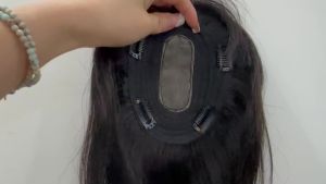 Silk Top Base Swiss Lace Clip In Topper Straight Women Toupee With Bangs Breathable And Soft Real Human Hairpiece Blonde Color2026