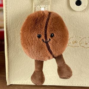 Plush Toy Coffee Bean Doll Keychain Rag Doll Pendant Toy Gift