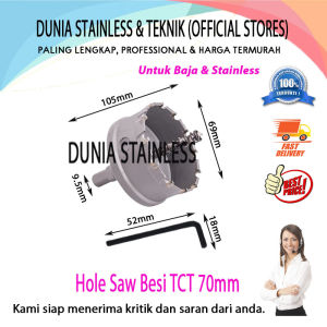 Hole Saw Besi TCT 70mm pembolong lubang