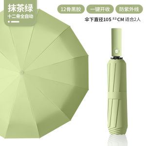 UV Umbrella 24 Bone Automatic Open Close | Double Canopy Windproof Folding Sun & Rain Umbrella | Real Wood Handle UPF50+ Payung Lipat  24骨折叠雨伞