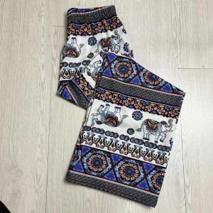 LovInFashion--กางเกงผ้าสปันลายช้างขาจั๊มเอวรูดได้จริง ใส่ไปทะเลใส่อยู่บ้านชิวๆ