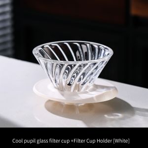 Bincoo Kính lọc cốc cà phê đổ trên nhỏ giọt Bộ lọc nhỏ giọt chịu nhiệt Glass máy chủ Set 400ml