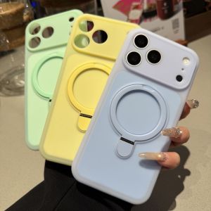 Jelly Color Ring Holder Protective Case For iPhone 17 16 15 Pro Max Candy For Magsafe Wireless Charge Soft Frame Cover