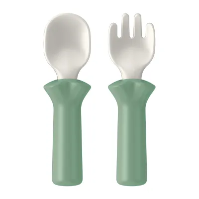 Modui Spoon & Fork Set - Mint (Toppingskids)