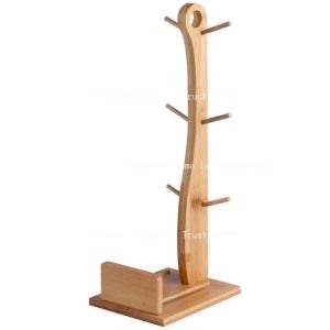 ZZSA Solid Wood Coffee Cup Hanger for Office Home Living Room Wooden Storage Drainage and Storage Rack M1Y4T