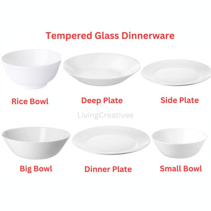 IKEA BEST Tempered Glass Plate Deep Plate Side plate Big Bowl