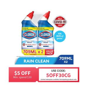 Clorox Toilet Bowl Cleaner with Bleach Twin Pack - Rain Clean