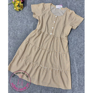 Đầm bầu cho bé bú sau sinh caro mặc nhà đi chơi đẹp mát size 50-80kg