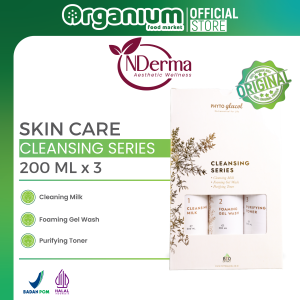 NDerma Cleansing Series 3Pcs  Paket lengkap Cleansing pemberish wajah isi 3 pcs