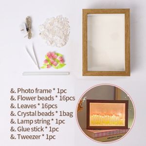 Awan Malam Lampu Led DIY Untuk Dekorasi Hadiah Liburan Hadiah Valentine Cermin Dengan Bingkai Foto Tulip Malam Lampu Led